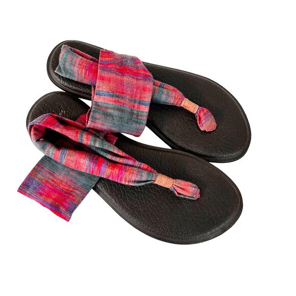 Sanuk Yoga Sling Back Thong Sandals Sz 8 - Picture 2 of 7